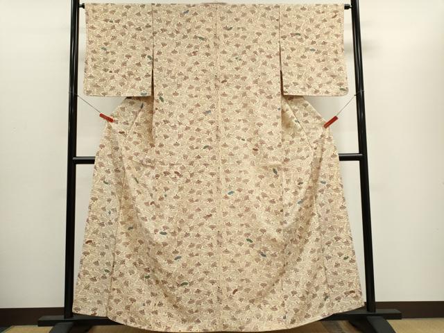 平和屋着物■上質な紬　扇面文　正絹　逸品　CABH1092ou