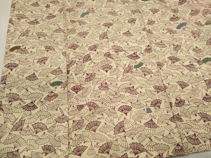 平和屋着物■上質な紬　扇面文　正絹　逸品　CABH1092ou