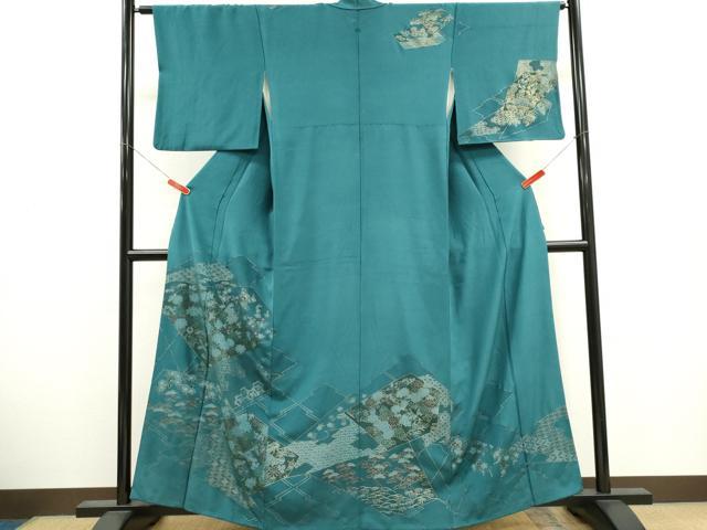 平和屋着物■訪問着　松皮菱吉祥花文　金彩　正絹　逸品　CABH1094ou