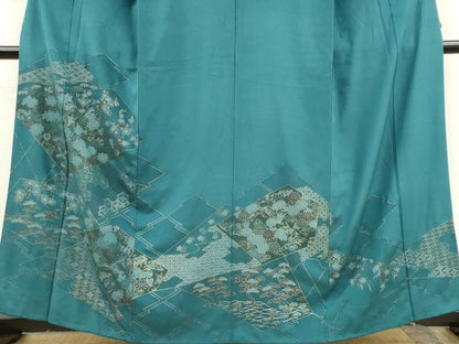 平和屋着物■訪問着　松皮菱吉祥花文　金彩　正絹　逸品　CABH1094ou