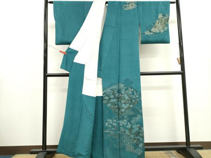 平和屋着物■訪問着　松皮菱吉祥花文　金彩　正絹　逸品　CABH1094ou
