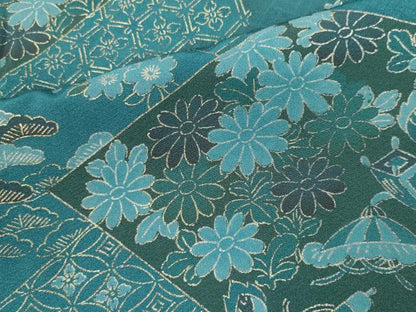 平和屋着物■訪問着　松皮菱吉祥花文　金彩　正絹　逸品　CABH1094ou