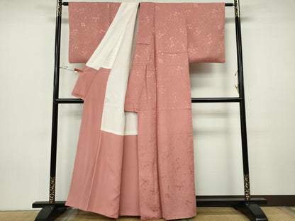 平和屋着物■上質な色無地　草花地紋　ときがら茶色　正絹　逸品　CABH1097ou