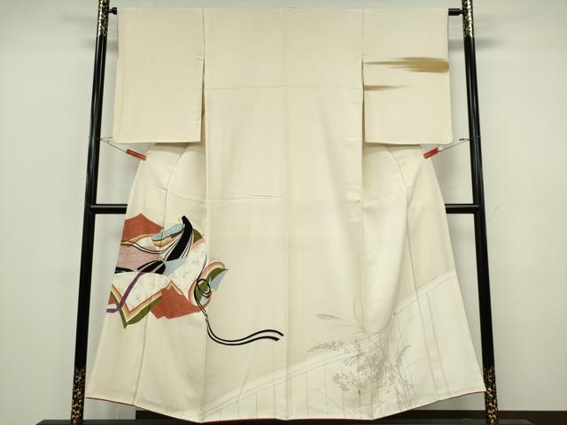 平和屋着物■訪問着　手描き　十二単　金彩　正絹　逸品　CABH1099ou