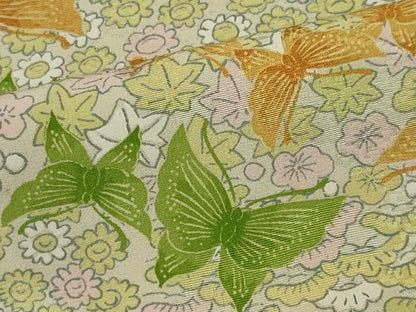 平和屋着物■上質な小紋　手描き　舞蝶花文　正絹　逸品　CABH1100ou