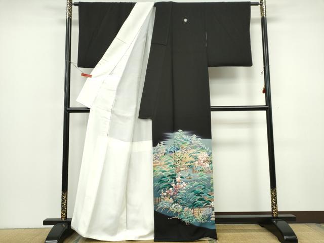 平和屋着物■豪華黒留袖　作家物　風景文　暈し染め　正絹　逸品　CABH1101ou