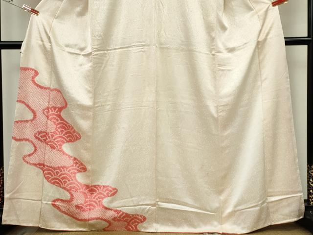 平和屋着物■訪問着　絞り　霞青海波文　正絹　逸品　CABH1109ou