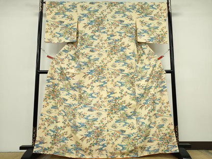 平和屋着物■上質な小紋　流水御所車花文　正絹　逸品　CABH1110ou