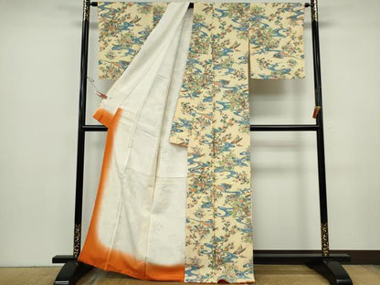 平和屋着物■上質な小紋　流水御所車花文　正絹　逸品　CABH1110ou