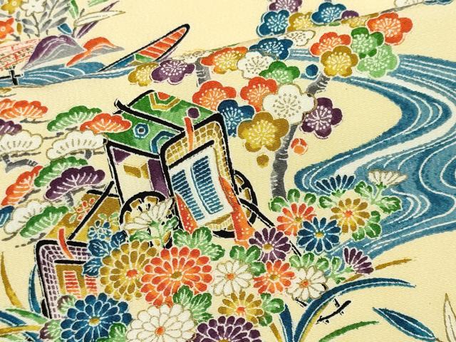平和屋着物■上質な小紋　流水御所車花文　正絹　逸品　CABH1110ou