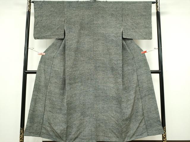 平和屋着物■上質な小紋　霞文　黒地　正絹　逸品　CABH1113ou