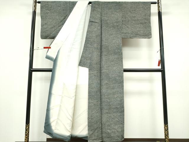 平和屋着物■上質な小紋　霞文　黒地　正絹　逸品　CABH1113ou