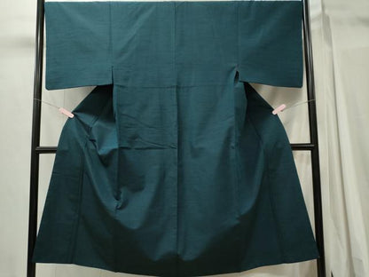平和屋着物■男性　紬　高麗納戸色　正絹　逸品　CABH1173ou