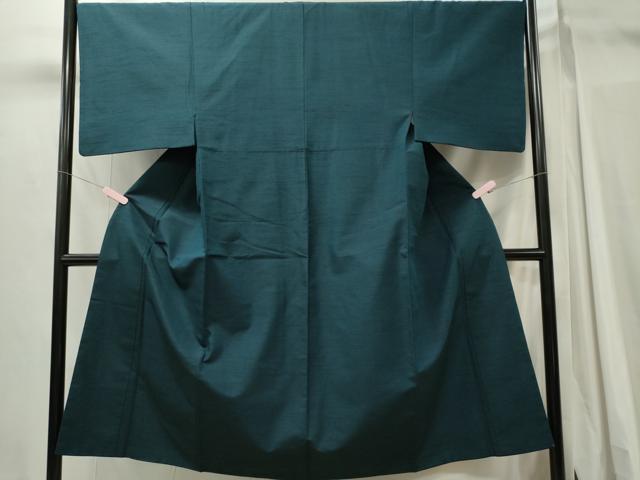 平和屋着物■男性　紬　高麗納戸色　正絹　逸品　CABH1173ou