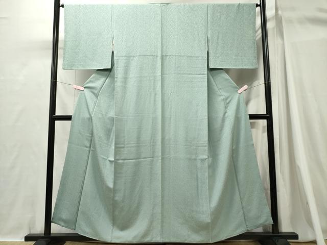 平和屋着物■上質な色無地　霞地紋　白藍色　正絹　逸品　CABH1197ou