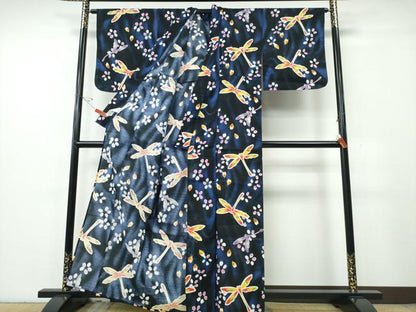 平和屋着物∴夏物　浴衣　蜻蛉　舞花文　綿　逸品　CABH1202ng