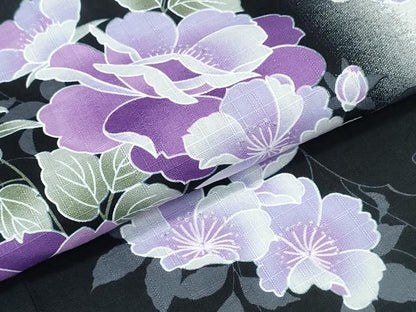 平和屋着物∴夏物　浴衣　枝花文　間道　綿　逸品　CABH1203ng