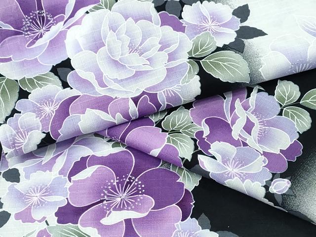 平和屋着物∴夏物　浴衣　枝花文　間道　綿　逸品　CABH1203ng