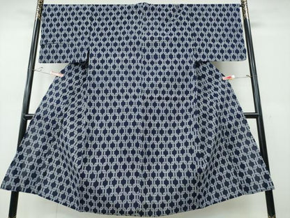平和屋着物∴夏物　男性　浴衣　綿紅梅　鎖文様　日本製　綿　逸品　CABH1205ng
