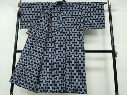 平和屋着物∴夏物　男性　浴衣　綿紅梅　鎖文様　日本製　綿　逸品　CABH1205ng