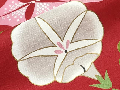 平和屋着物∴夏物 浴衣 綿紅梅 朝顔 金彩 綿 逸品 CABH1208ng