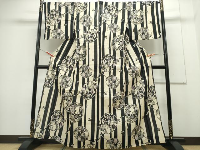 平和屋着物∴夏物 浴衣 団扇花間道 綿 逸品 CABH1209ng
