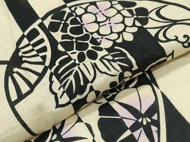 平和屋着物∴夏物 浴衣 団扇花間道 綿 逸品 CABH1209ng