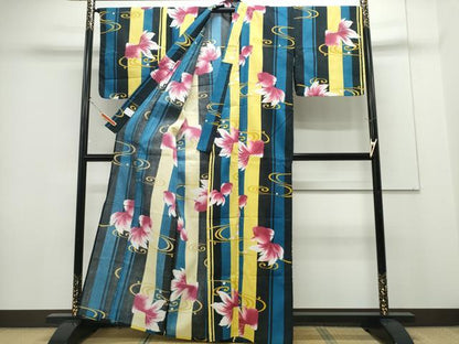 平和屋着物∴夏物 浴衣 金魚 流水間道 綿 逸品 CABH1210ng
