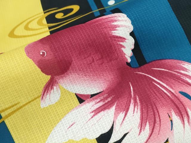 平和屋着物∴夏物 浴衣 金魚 流水間道 綿 逸品 CABH1210ng