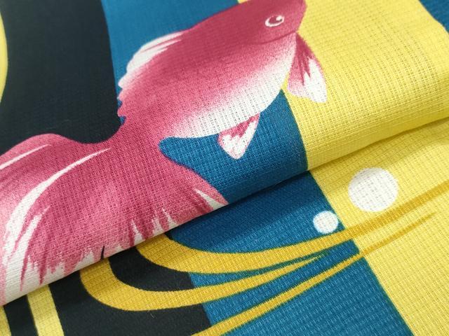 平和屋着物∴夏物 浴衣 金魚 流水間道 綿 逸品 CABH1210ng