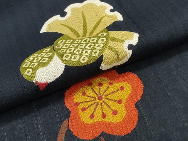 平和屋着物∴夏物 浴衣 花古今 ふくら雀 枝梅文 日本製 綿 逸品 未使用 CABH1213ng