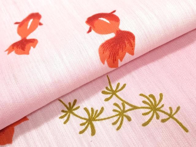 平和屋着物∴夏物　浴衣　金魚　綿　逸品　CABH1216ng