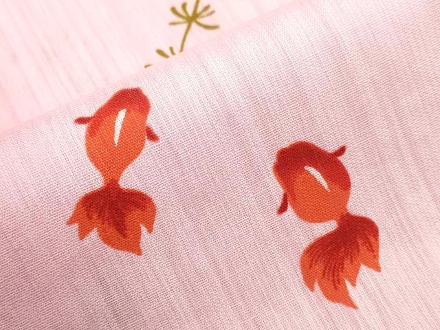 平和屋着物∴夏物　浴衣　金魚　綿　逸品　CABH1216ng