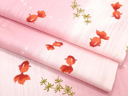 平和屋着物∴夏物　浴衣　金魚　綿　逸品　CABH1216ng