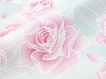 平和屋着物∴夏物　浴衣　綿紅梅　薔薇　ラメ　綿　逸品　CABH1222ng