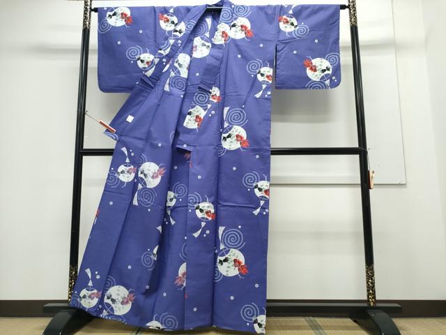 平和屋着物∴夏物　浴衣　金魚　風鈴　日本製　綿　逸品　CABH1223ng