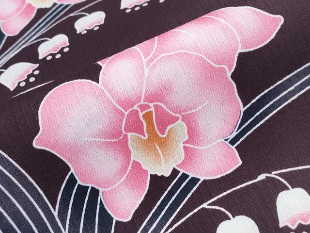 平和屋着物∴夏物　浴衣　鈴蘭　胡蝶蘭　綿　逸品　CABH1226ng