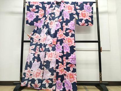 平和屋着物∴夏物　浴衣　椿　綿　逸品　CABH1231ng