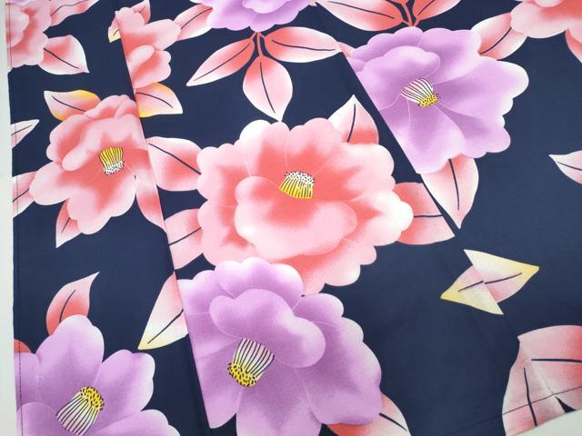 平和屋着物∴夏物　浴衣　椿　綿　逸品　CABH1231ng