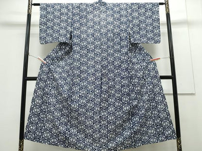 平和屋着物∴夏物　浴衣　綿絽　双鶴丸文　綿　逸品　CABH1233ng