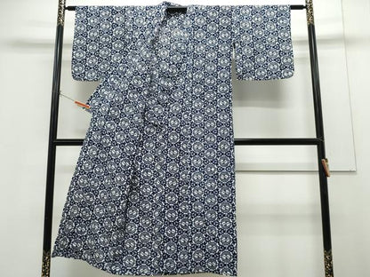 平和屋着物∴夏物　浴衣　綿絽　双鶴丸文　綿　逸品　CABH1233ng