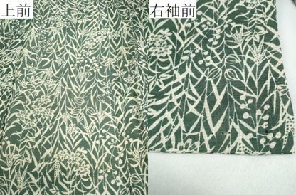 平和屋着物＊夏物　小紋　絹紅梅　草花尽くし　正絹　逸品　CABH1234ng