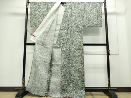 平和屋着物＊夏物　小紋　絹紅梅　草花尽くし　正絹　逸品　CABH1234ng