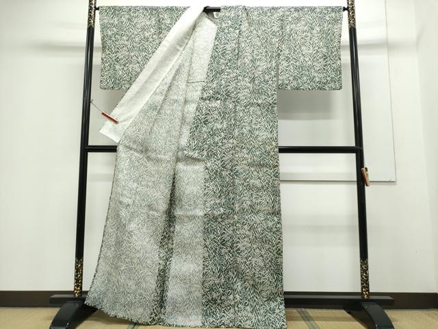 平和屋着物＊夏物　小紋　絹紅梅　草花尽くし　正絹　逸品　CABH1234ng