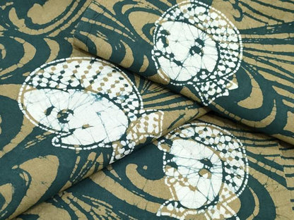 平和屋着物∴夏物　男性　浴衣　注染　おかめ・ひょっとこ　立波文　綿　逸品　CABH1236ng