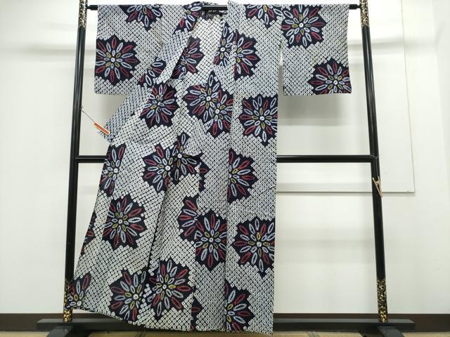 平和屋着物∴夏物　浴衣　有松鳴海絞り　花火　綿　逸品　CABH1238ng