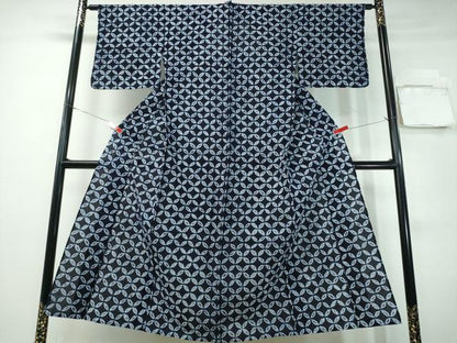 平和屋着物∴夏物　浴衣　有松鳴海絞り　七宝文　綿　逸品　CABH1240ng