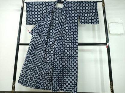 平和屋着物∴夏物　浴衣　有松鳴海絞り　七宝文　綿　逸品　CABH1240ng