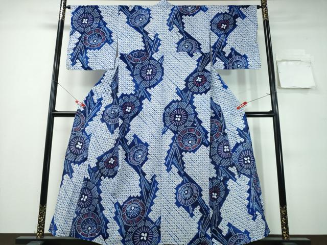 平和屋着物∴夏物　浴衣　有松鳴海絞り　番傘　綿　逸品　CABH1241ng