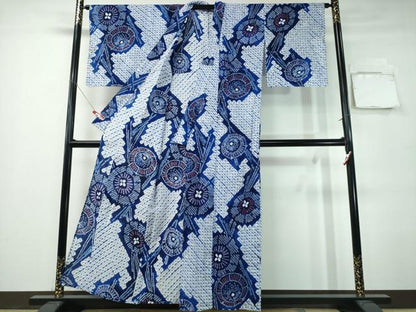 平和屋着物∴夏物　浴衣　有松鳴海絞り　番傘　綿　逸品　CABH1241ng